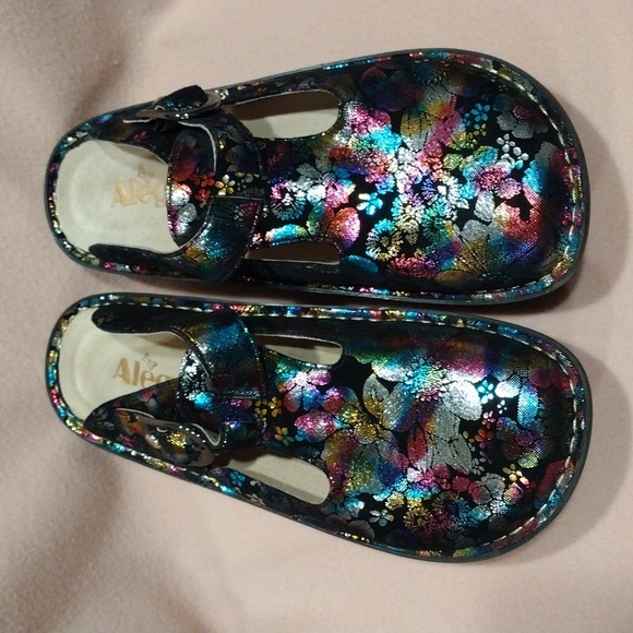 Alegria Shoes - Alegria Women's Iridescent Floral Love Liberty Slip On Mules/Clogs Sz 37 (7-7.5)